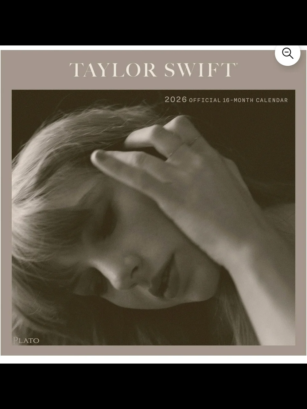 Taylor Swift Gray and White Wall Calendar - Monthly 2026